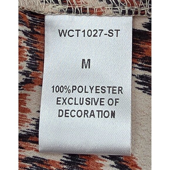 Women's - THML Brown Patterned Blouse, Size Medium - Picture 6 of 8